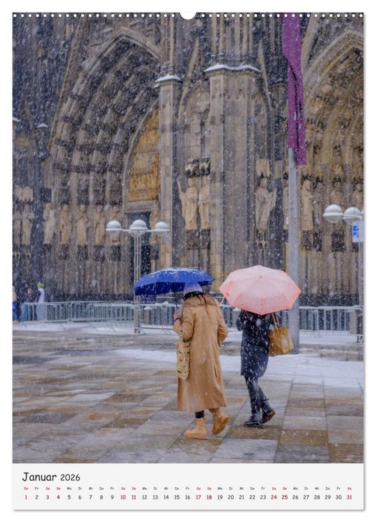Produktbild: Sch&uuml;tzende Schirme - Auch bei Regen kann das Leben bunt sein (hochwertiger Premium Wandkalender 2026 DIN A2 hoch), Kunstdruck in Hochglanz