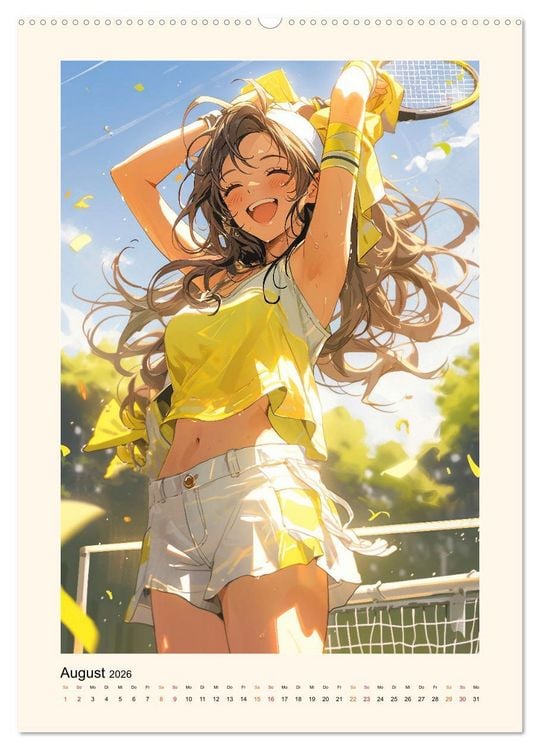 Produktbild: Manga Girls - ein gl&uuml;ckliches Jahr (hochwertiger Premium Wandkalender 2026 DIN A2 hoch), Kunstdruck in Hochglanz