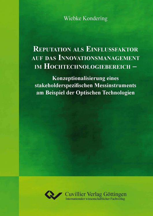 Produktbild: Reputation als Einflussfaktor auf das Innovationsmanagement im Hochtechnologiebe