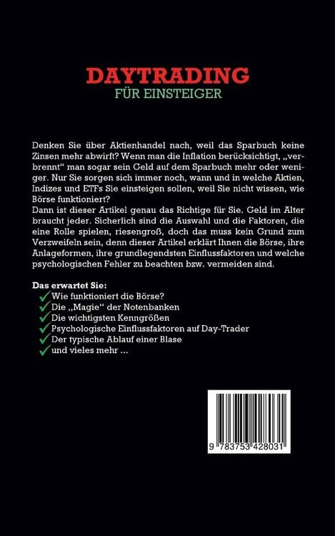 Produktbild: Daytrading f&uuml;r Einsteiger: Wie Sie die Grundlagen des Daytradings schnell verstehen und Schritt f&uuml;r Schritt Ihre finanzielle Freiheit mit Aktien aufbauen