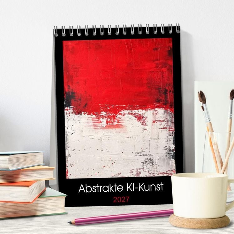Produktbild: Abstrakte KI-Kunst (Tischkalender 2027 DIN A5 hoch), CALVENDO Monatskalender