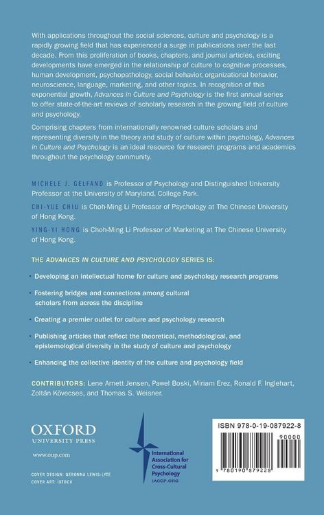 Produktbild: Handbook of Advances in Culture and Psychology, Volume 7