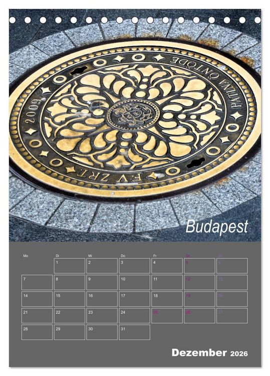 Produktbild: Faszination Kanaldeckel (Tischkalender 2026 DIN A5 hoch), CALVENDO Monatskalender