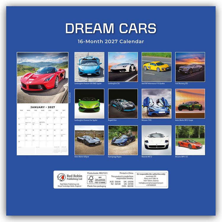 Produktbild: Dream Cars &ndash; Traumautos 2027 &ndash; 16-Monatskalender