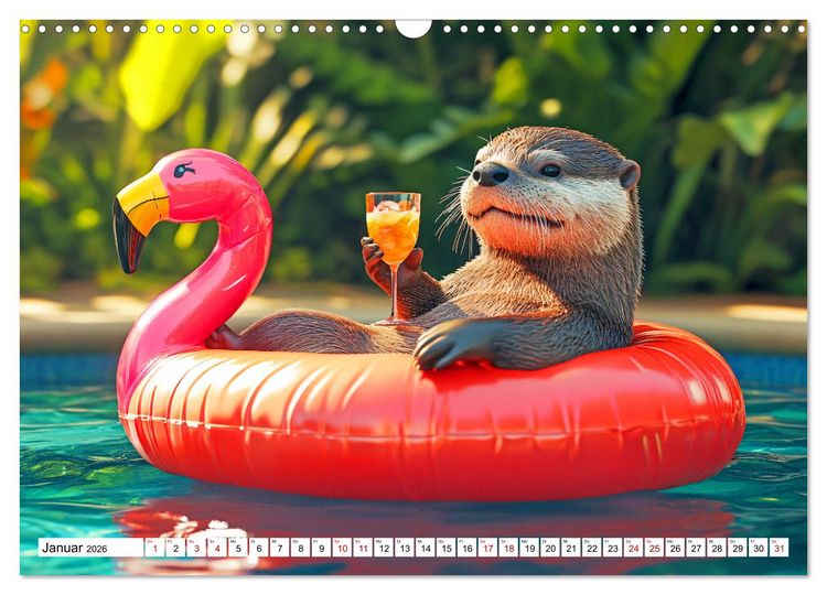 Produktbild: Otterwegs - 12 Monate tierischer Urlaubsspa&szlig; (Wandkalender 2026 DIN A3 quer), CALVENDO Monatskalender