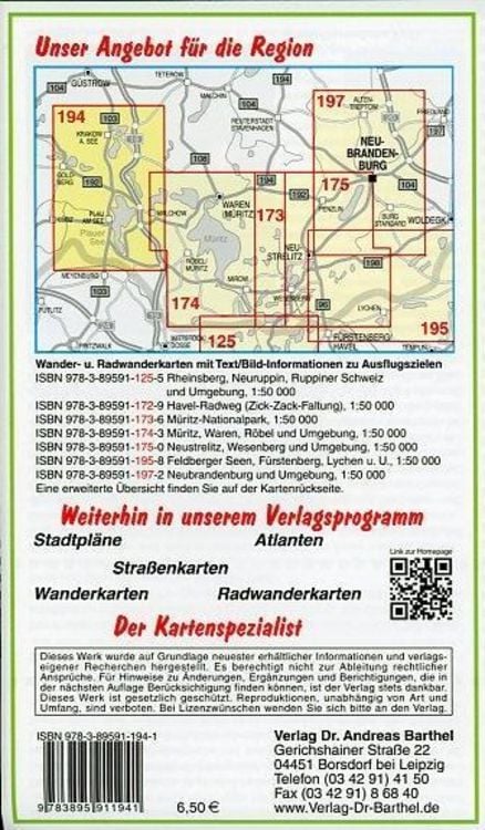Produktbild: Plau am See, Malchow, Krakow am See und Umgebung Radwander- und Wanderkarte 1 : 50 000