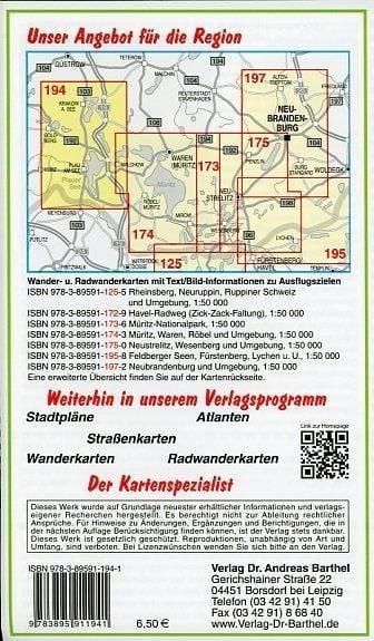 Produktbild: Radwander- und Wanderkarte Plau am See, Inselstadt Malchow, Krakow am See und Umgebung