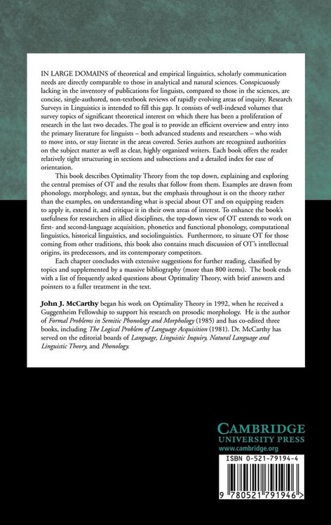 Produktbild: A Thematic Guide to Optimality Theory