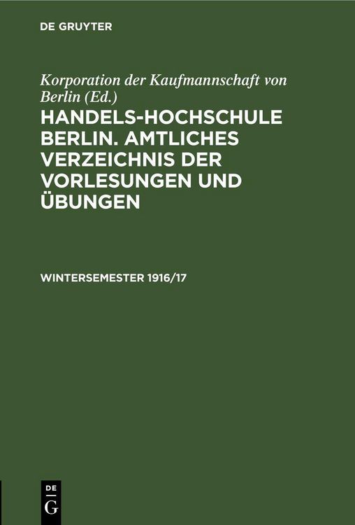 Produktbild: Wintersemester 1916/17