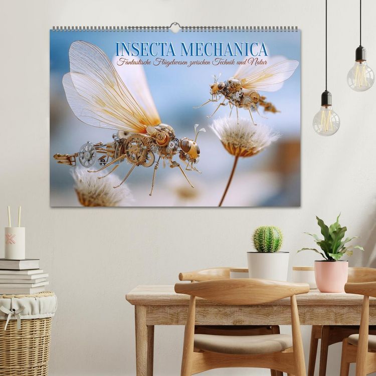 Produktbild: Insecta Mechanica. Fantastische Fl&uuml;gelwesen zwischen Technik und Natur (Wandkalender 2026 DIN A2 quer), CALVENDO Monatskalender