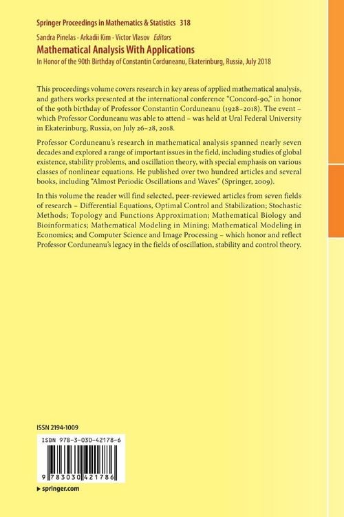 Produktbild: Mathematical Analysis With Applications