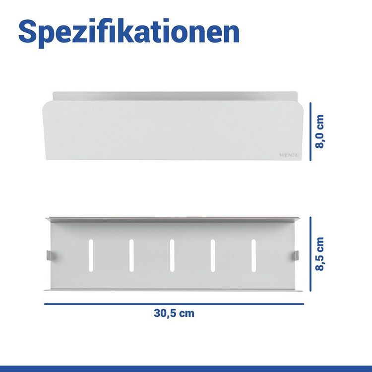 Produktbild: Turbo-Loc&reg; Wandablage Mod. Lizan Wei&szlig;, Befestigen ohne Bohren
