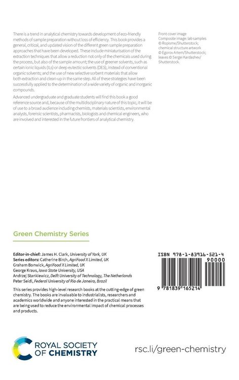 Produktbild: Green Sample Preparation Techniques