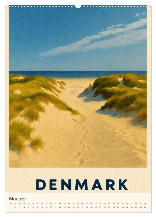 Produktbild: Hyggelige City-Poster D&auml;nemark (hochwertiger Premium Wandkalender 2027 DIN A2 hoch), Kunstdruck in Hochglanz