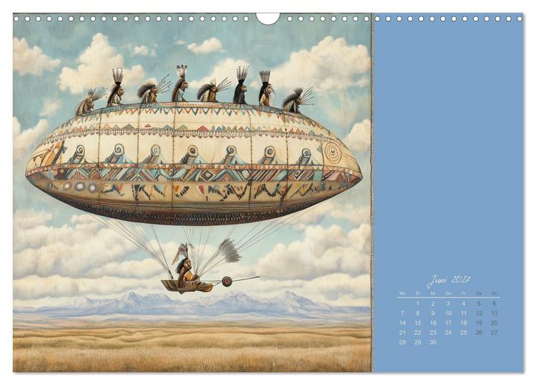 Produktbild: Mit KI durch die Epochen und L&uuml;fte (Wandkalender 2027 DIN A3 quer), CALVENDO Monatskalender