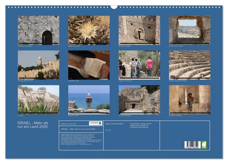 Produktbild: ISRAEL - Mehr als nur ein Land 2026 (Wandkalender 2026 DIN A2 quer), CALVENDO Monatskalender