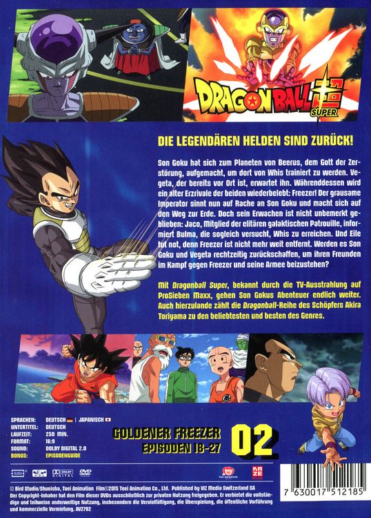 Produktbild: Dragonball Super - 2. Arc: Goldener Freezer - Episoden 18-27 [3 DVDs]