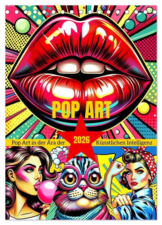 Produktbild: Pop Art - In der &Auml;ra der K&uuml;nstlichen Intelligenz (Tischkalender 2026 DIN A5 hoch), CALVENDO Monatskalender