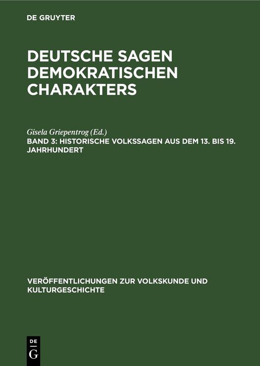 Produktbild: Historische Volkssagen aus dem 13. bis 19. Jahrhundert