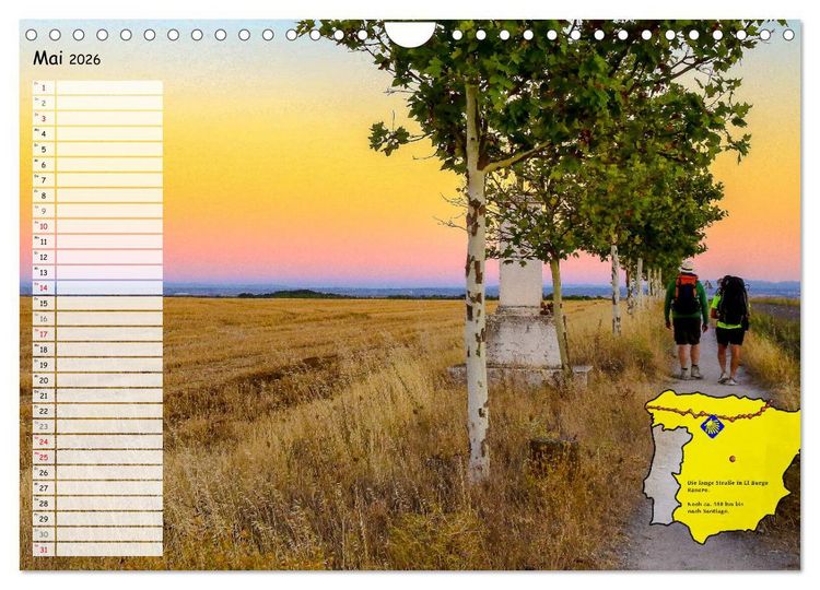 Produktbild: Der Jakobsweg von seinen sch&ouml;nsten Seiten! (Wandkalender 2026 DIN A4 quer), CALVENDO Monatskalender