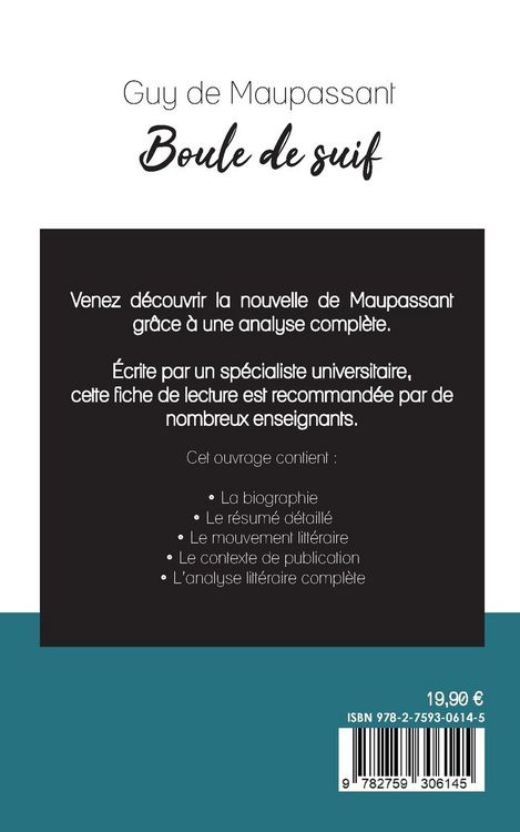 Produktbild: Boule de suif de Maupassant (fiche de lecture et analyse compl&egrave;te de l'oeuvre)