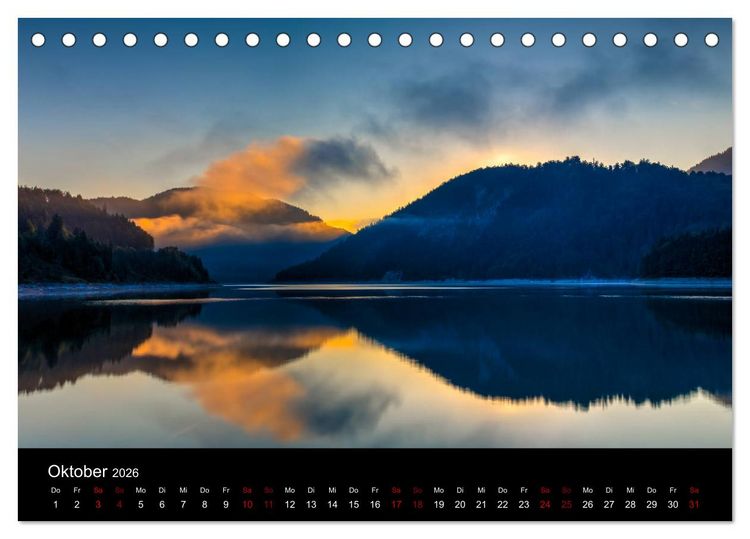 Produktbild: Licht &uuml;ber Alpenlandschaften (Tischkalender 2026 DIN A5 quer), CALVENDO Monatskalender