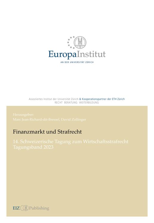Bild vom Artikel Finanzmarkt und Strafrecht vom Autor Marc Jean-Richard-Dit-Bressel