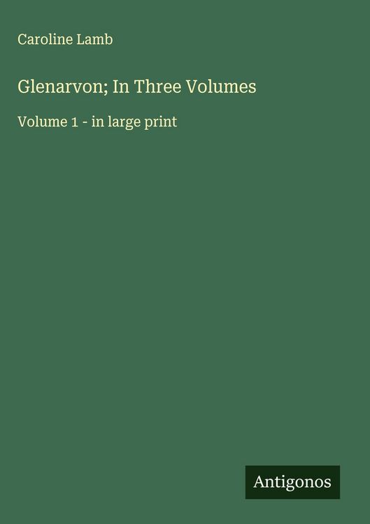 Produktbild: Glenarvon; In Three Volumes