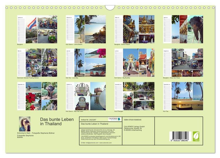 Produktbild: Das bunte Leben in Thailand (Wandkalender 2026 DIN A3 quer), CALVENDO Monatskalender
