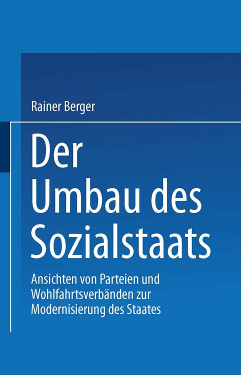 Produktbild: Der Umbau des Sozialstaates