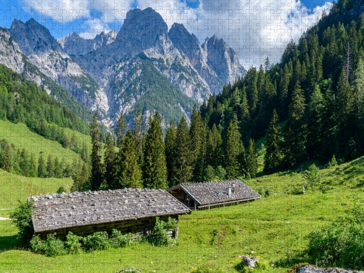 Produktbild: CALVENDO Puzzle Bindalm mit den M&uuml;hlsturzh&ouml;rnern | 1000 Teile Lege-Gr&ouml;&szlig;e 64x48cm Foto-Puzzle f&uuml;r gl&uuml;ckliche Stunden