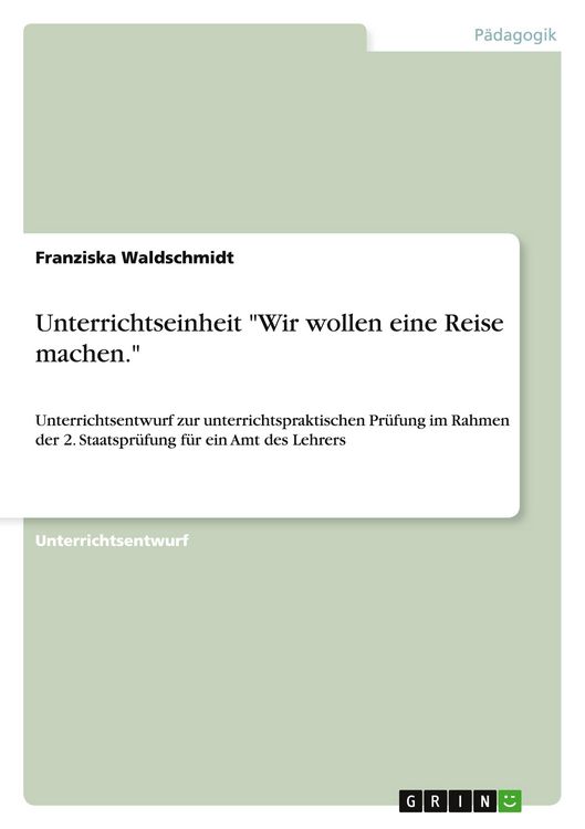 Produktbild: Unterrichtseinheit "Wir wollen eine Reise machen."