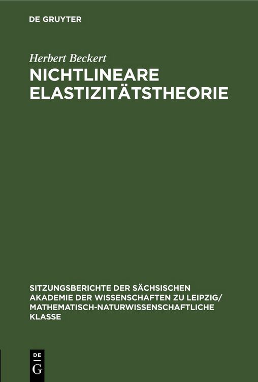 Produktbild: Nichtlineare Elastizit&auml;tstheorie