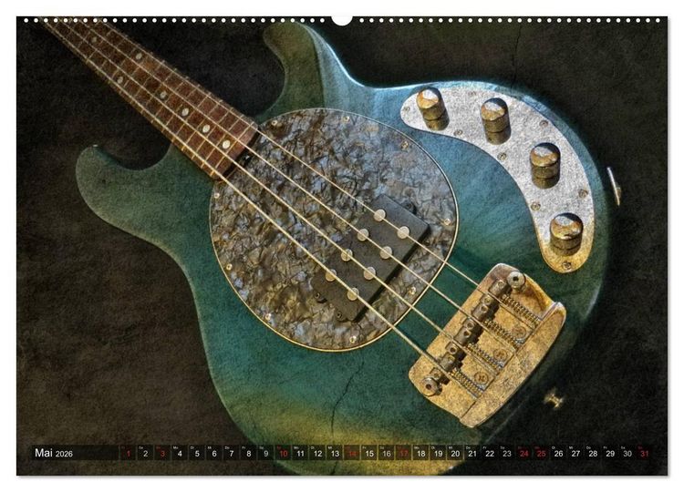 Produktbild: GITARREN Vintage Art (Wandkalender 2026 DIN A2 quer), CALVENDO Monatskalender