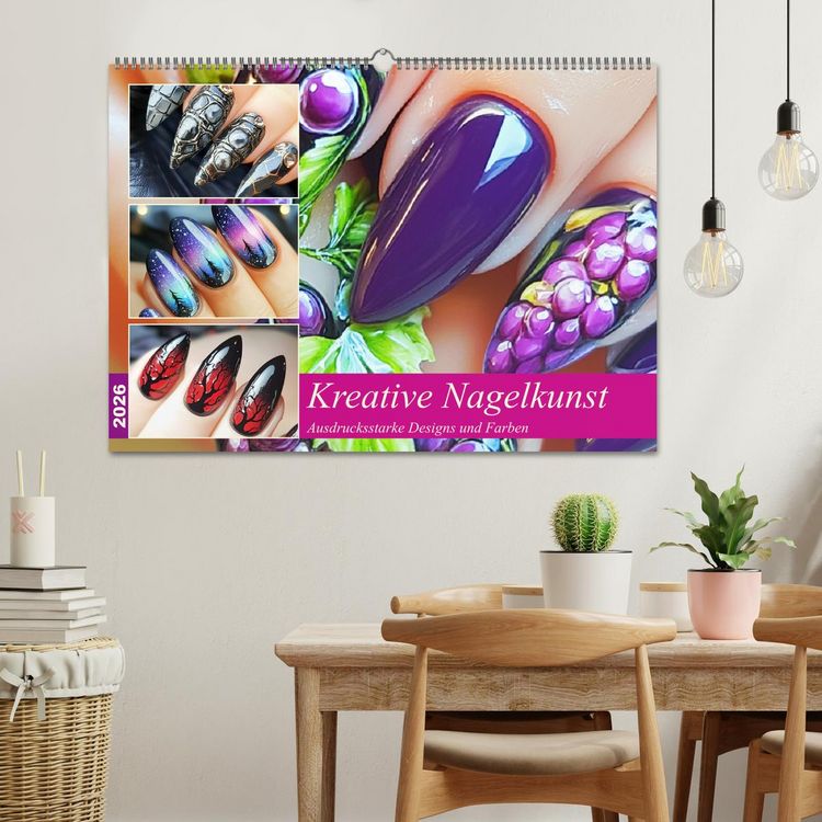 Produktbild: Kreative Nagelkunst. Ausdrucksstarke Designs und Farben (Wandkalender 2026 DIN A2 quer), CALVENDO Monatskalender