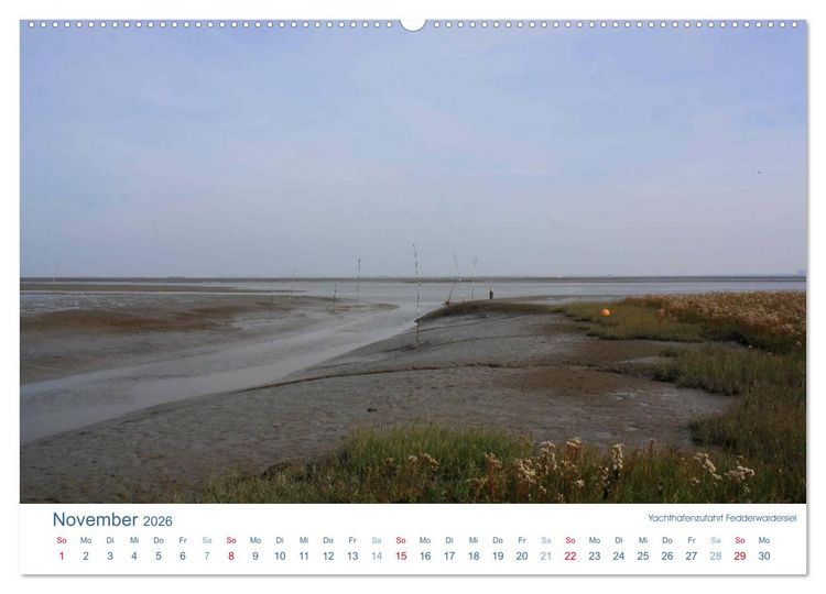 Produktbild: Ebbe und Watt 2026. Impressionen von der Nordseek&uuml;ste (Wandkalender 2026 DIN A2 quer), CALVENDO Monatskalender