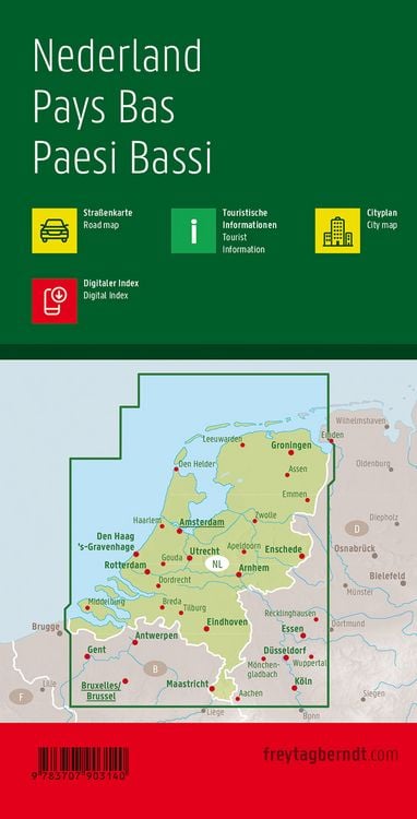 Produktbild: freytag & berndt Stra&szlig;enkarte Niederlande 1:300.000