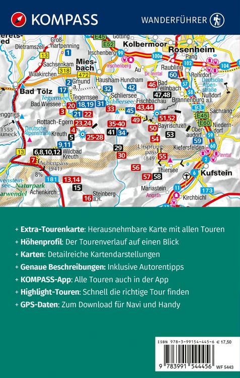 Produktbild: KOMPASS Wanderf&uuml;hrer Tegernsee, Schliersee, 60 Touren mit Extra-Tourenkarte