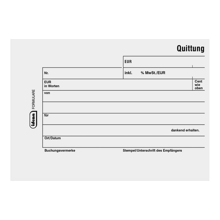 Produktbild: Idena Quittung DIN A6 quer 2x40 Blatt