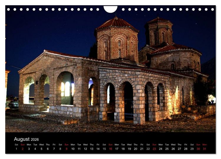 Produktbild: Monuments of Macedonia 2026 (Wall Calendar 2026 DIN A4 landscape), CALVENDO 12 Month Wall Calendar