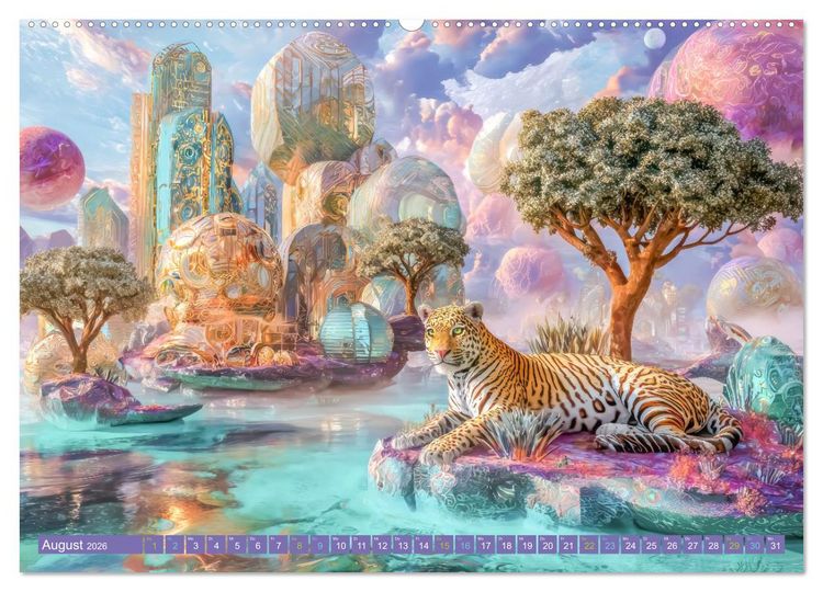 Produktbild: Surreale wunderliche Landschaften - Kreativwerke (hochwertiger Premium Wandkalender 2026 DIN A2 quer), Kunstdruck in Hochglanz