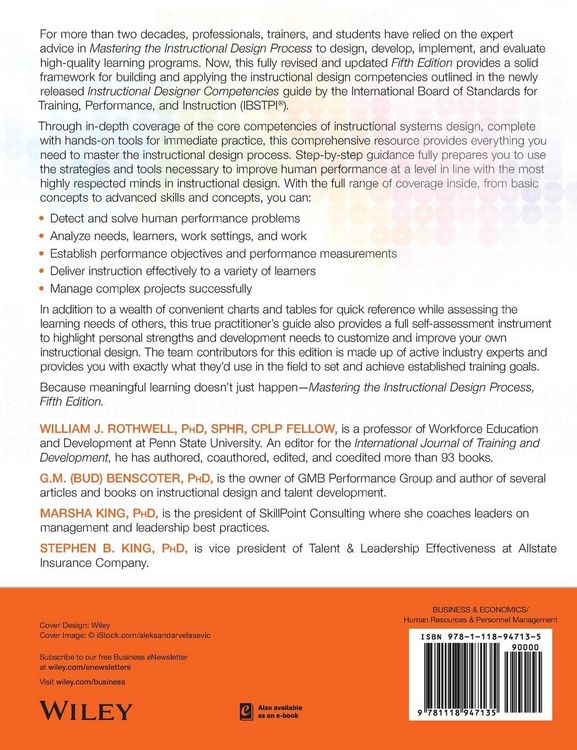 Produktbild: Mastering the Instructional Design Process