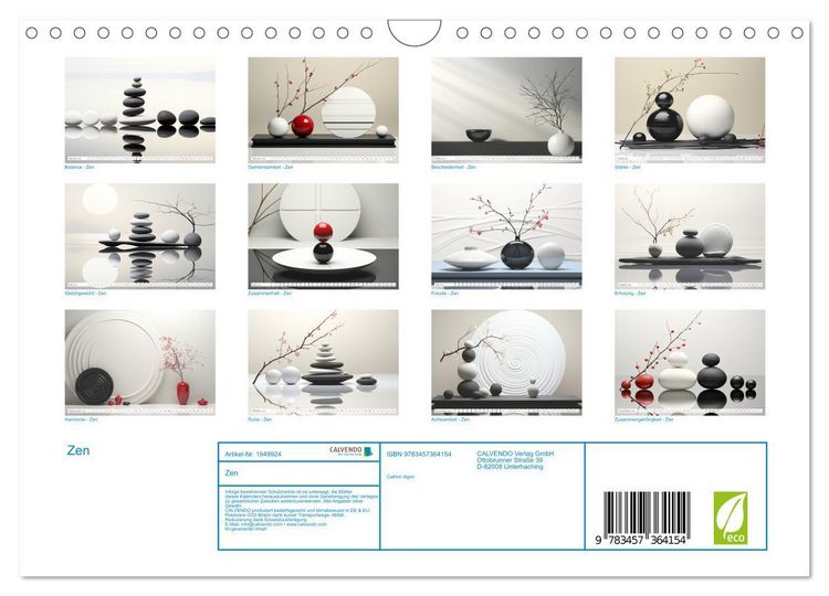 Produktbild: Zen (Wandkalender 2026 DIN A4 quer), CALVENDO Monatskalender