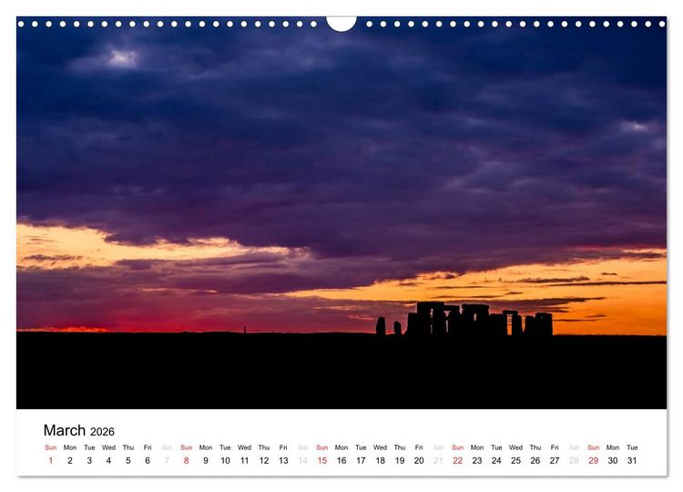 Produktbild: Stonehenge Sunsets & Salisbury Cathedral (Wall Calendar 2026 DIN A3 landscape), CALVENDO 12 Month Wall Calendar
