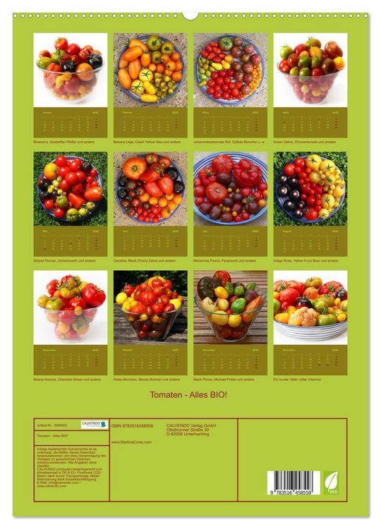 Produktbild: Tomaten - Alles BIO! (hochwertiger Premium Wandkalender 2026 DIN A2 hoch), Kunstdruck in Hochglanz