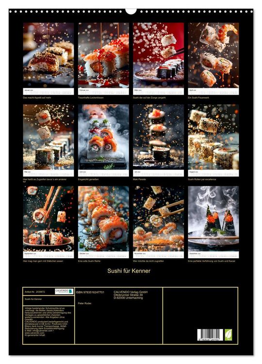 Produktbild: Sushi f&uuml;r Kenner (Wandkalender 2026 DIN A2 hoch), CALVENDO Monatskalender