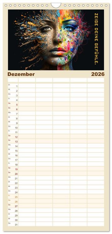 Produktbild: Familienplaner 2026 - Inneres Gleichgewicht mit 5 Spalten (Wandkalender, 21 x 45 cm) CALVENDO