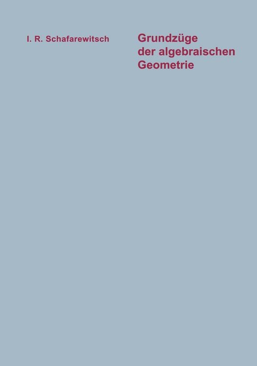 Produktbild: Grundz&uuml;ge der algebraischen Geometrie