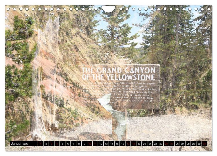 Produktbild: Wunderwelt Yellowstone 2026 (Wandkalender 2026 DIN A4 quer), CALVENDO Monatskalender