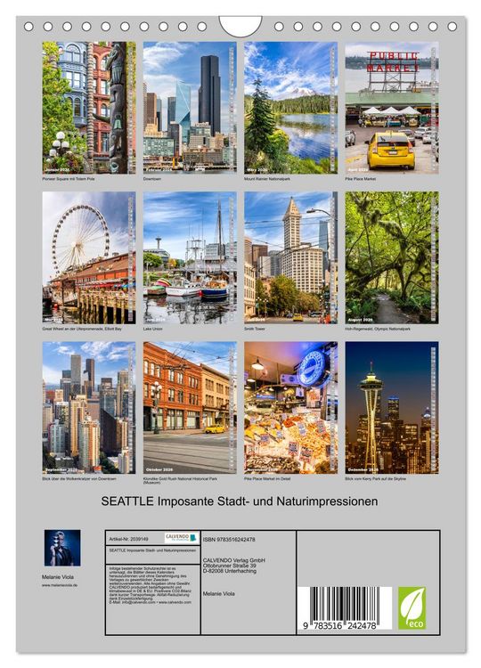 Produktbild: SEATTLE Imposante Stadt- und Naturimpressionen (Wandkalender 2026 DIN A4 hoch), CALVENDO Monatskalender